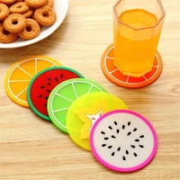17 pc fruit shape cup coaster silicone slip heat insulation cup mat hot drink holder mug stand home kitchen accessories