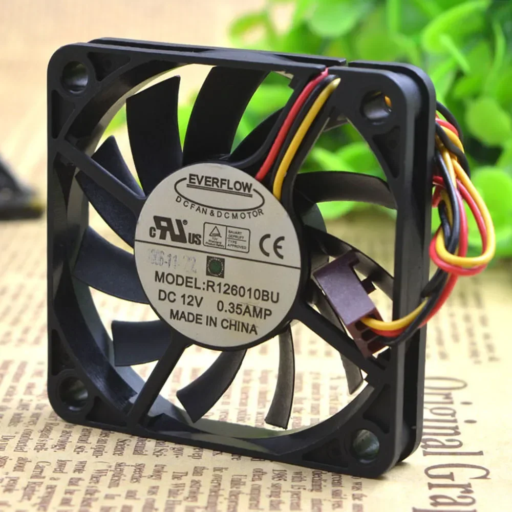 Фото ДЛЯ EVERFLOW R 126010 BU 6010 6 см 12 В 0,25 А двойной шариковый вентилятор 60X60X10 мм №3