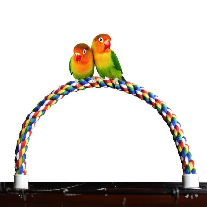 

30-105cm Bird Bite Toys Multicolor Parrot Standing Woven Rope Toys Bird Chew Toys Bendable Parrot Standing Sitting Sticks Gaiola