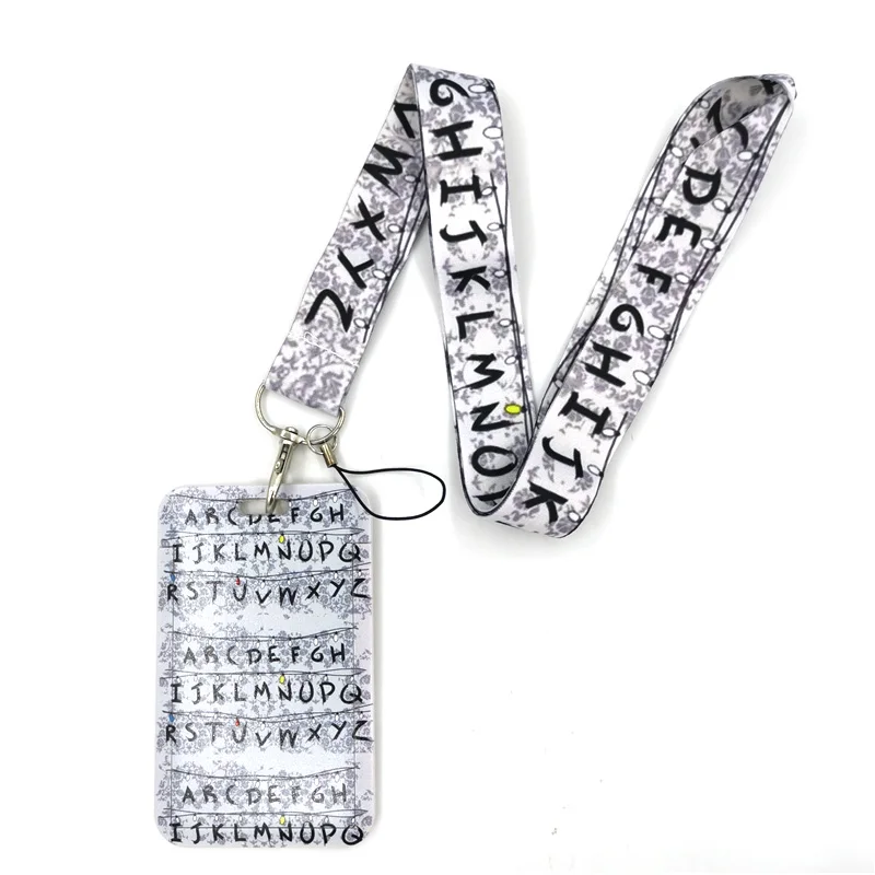 

Stranger things Letters Anime Lanyard Badge Holder ID Card Lanyards Mobile Phone Rope Key Lanyard Neck Straps Keychain Key Ring