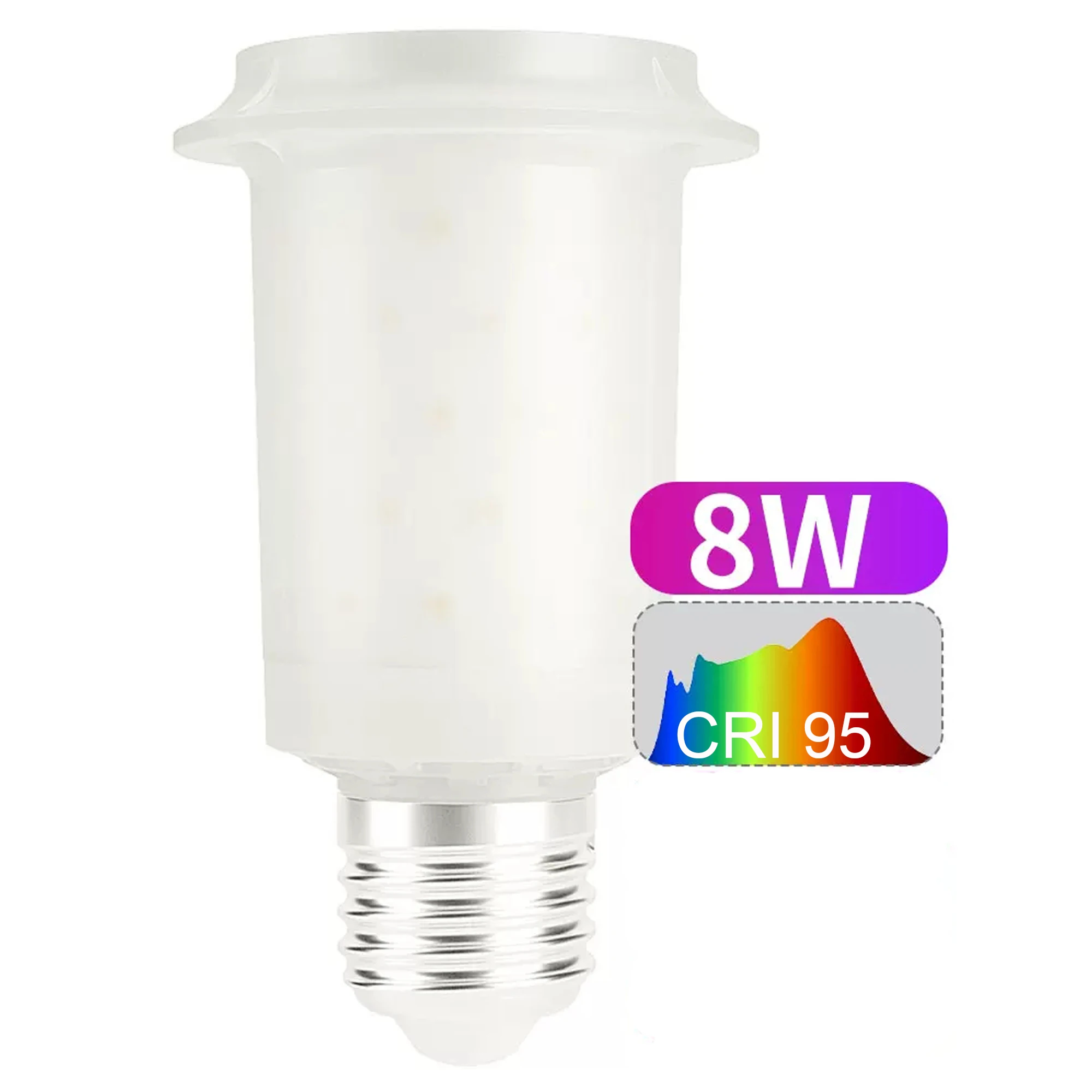 

High CRI Ra 95+ 8W E27 220V LED Bulbs Light Natural White 4000K 550-650lm Flat Head Milky White Case for Hotel Office Table Lamp