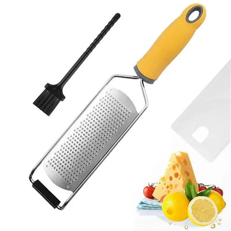

Lemon Zester Cheese Grater Stainless Steel Mill Cheese Grater Tools Chocolate Lemon Zester Fruit Peeler Rape with Cleaning Brush