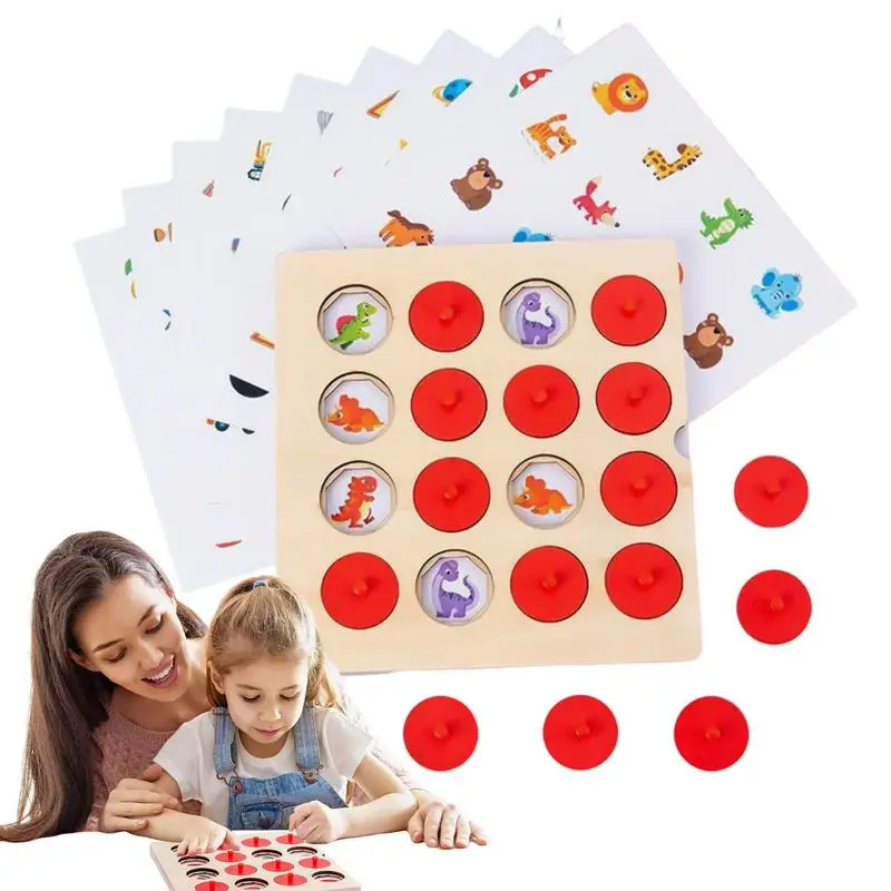 

Wooden Memory Chess Kids Board Games With Cards Wooden Educational Memory Game Matching Set For Kids Funny Parent-child