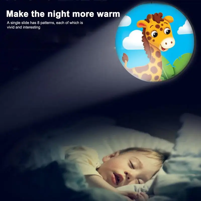 

Kids Flashlights Projector Slide Projector Torch Light Cognitive Learning Education Toy 8 Patterns Kids Slideshow For Fun