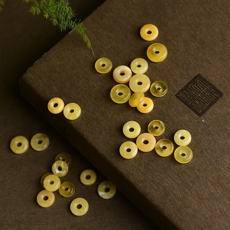 Natural Beeswax Donut Accessories DIY Bracelet Necklace Peace Buckle Lh23