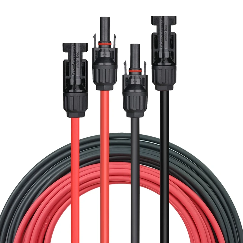 

Solar Extension Cable Wire Black + Red 12AWG(4Mm²) With Female And Male Solar Connector Solar Panel Extension Cable