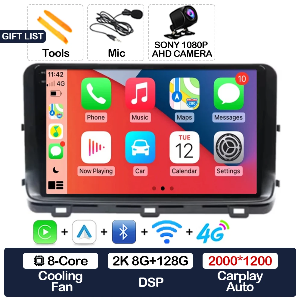 

Автомобильный радиоприемник Android 15 для Kia Ceed 3 CD 2018-2022 QLED 4G WIFI Мультимедийный стерео видеоплеер GPS NAVI Qualcomm BT 2DIN LTE 5G