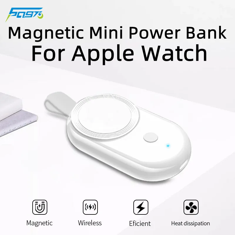 

Portable Wireless Charger for Apple Watch Series 7 Magnetic Mini Power Bank for Apple Smart Watch Extrnal Battery 1100mAh