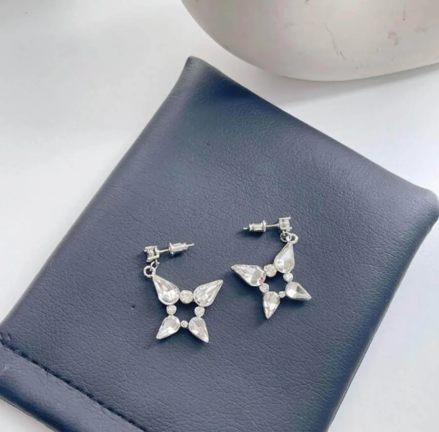 

ins style bow earrings for women niche design simple summer girl white butterfly summer shiny zircon sweet fashion jewelry