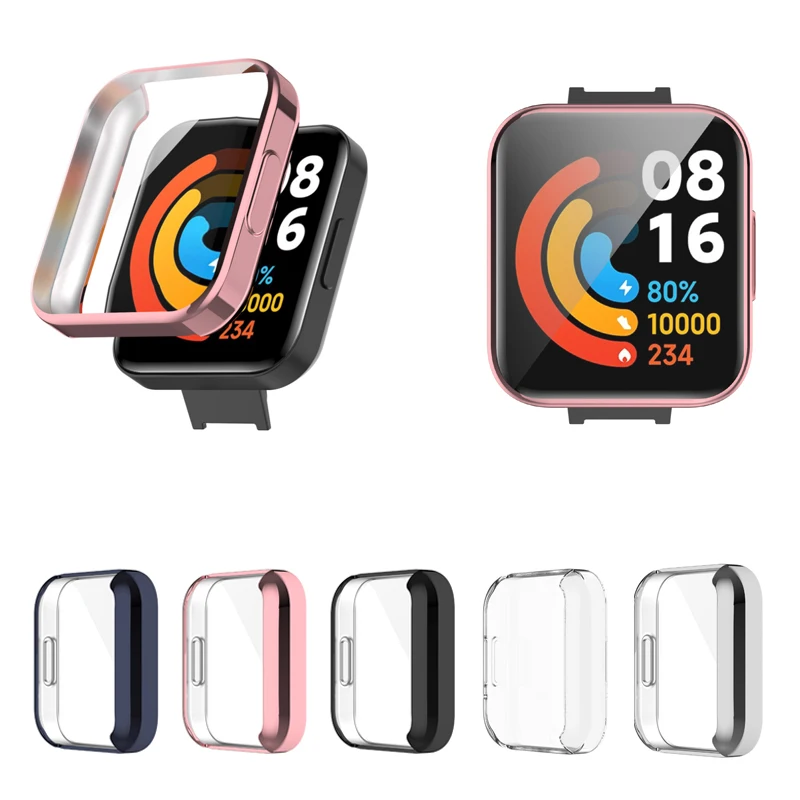 

TPU Soft Shell Screen Glass Protector Case Edge Frame For Xiaomi Redmi Watch 2/Mi Watch Lite Watch2 Protective Cover Accessories