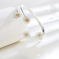 2022new korean fashion 925 sterling silver small daisies bangles for women bracelets luxury designer party wedding jewelry gifts