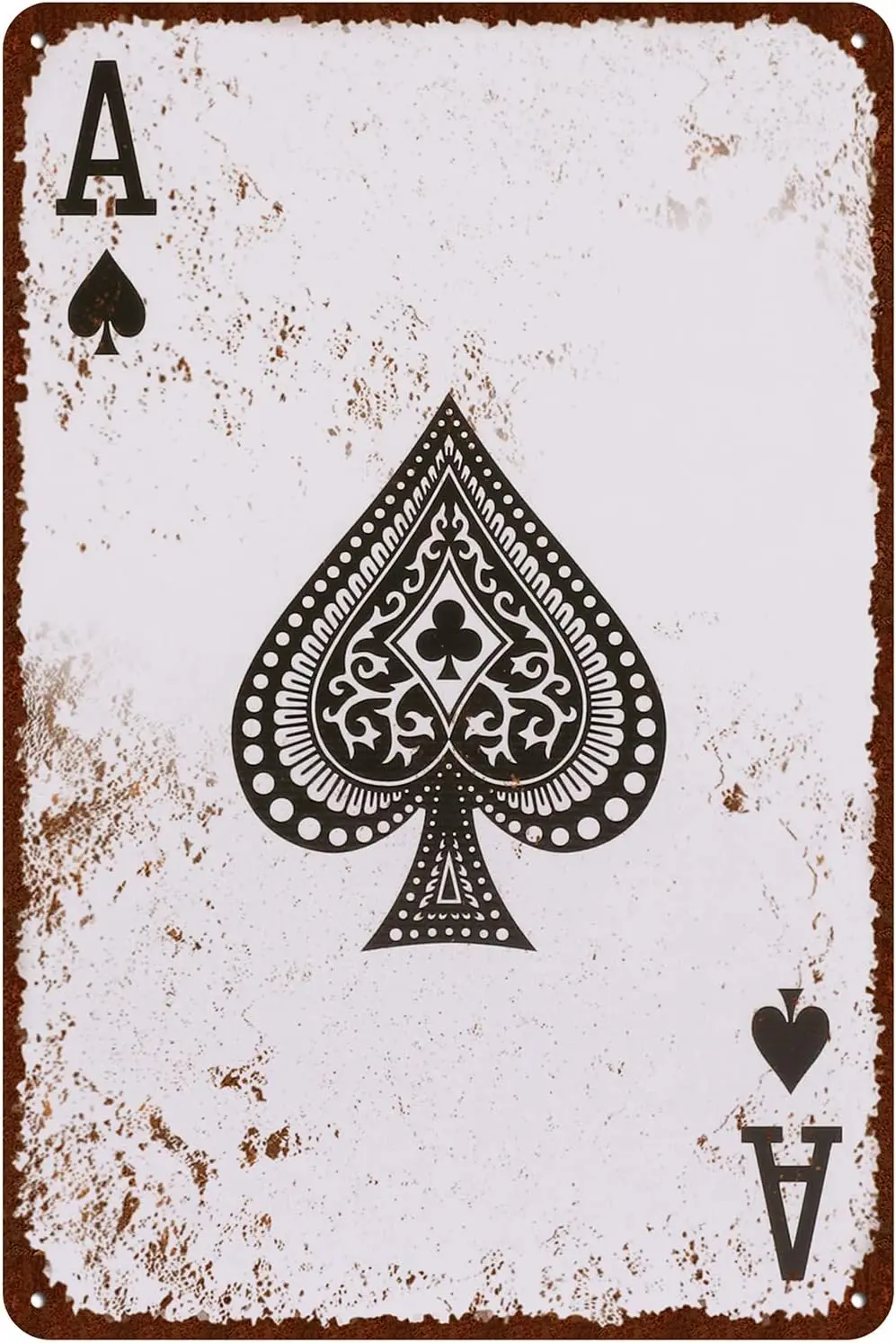 

Старинный покерный жестяной знак, Туз лопаты, металлический жестяной знак, домашние декоративные знаки для игровой комнаты 12x8 дюймов