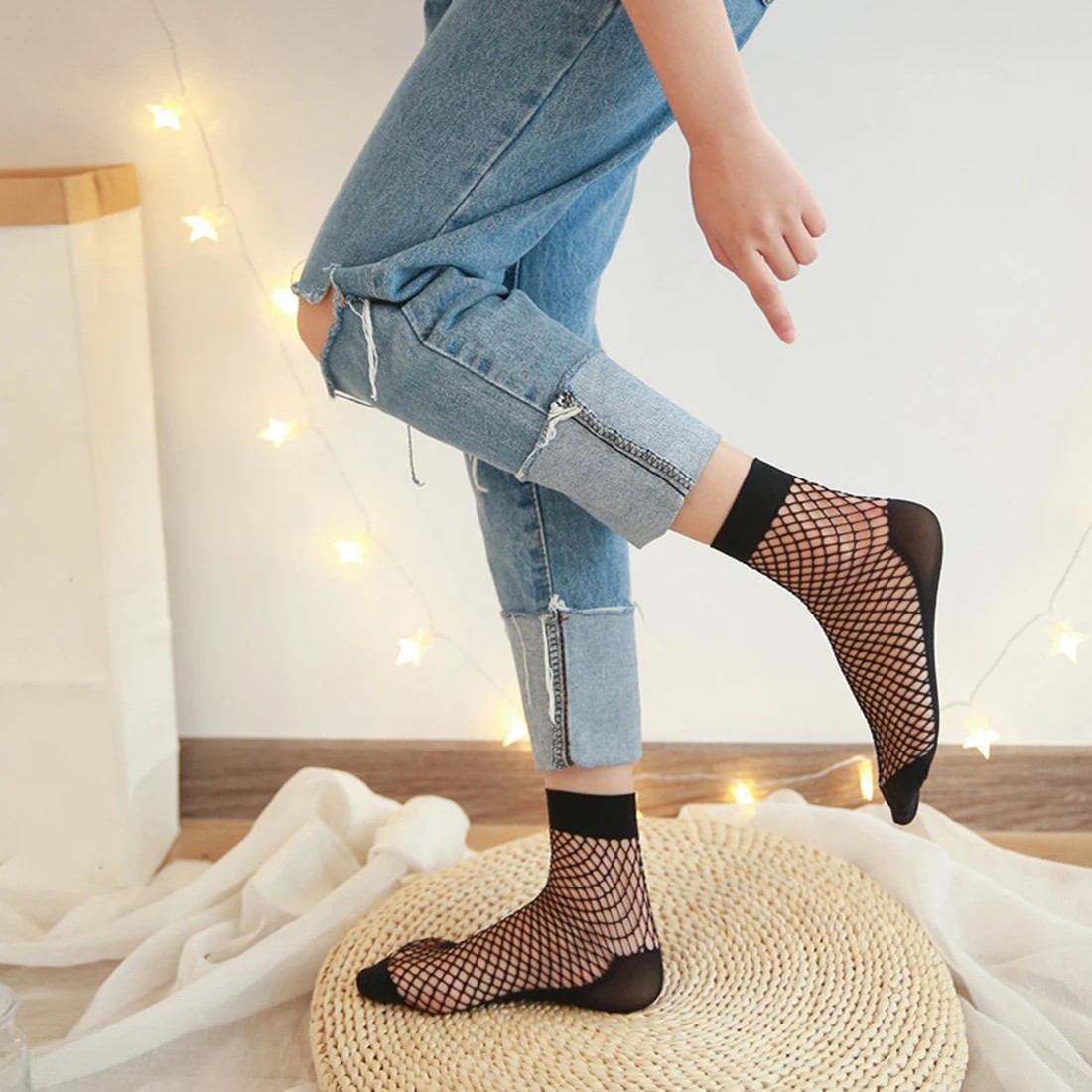 

1 пара, женские сетчатые носки в стиле панк