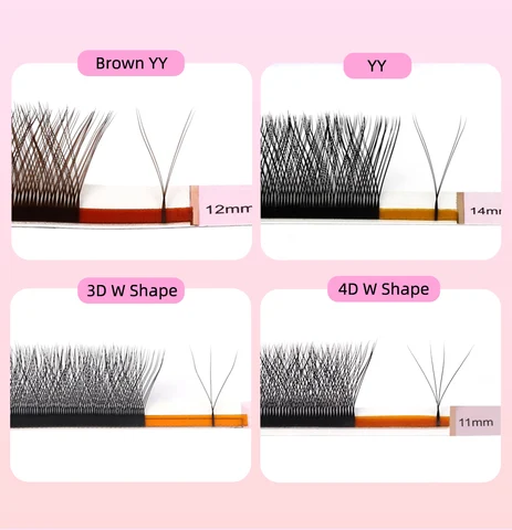 False Lashes AGUUD Lashes Y W Shape Bloom