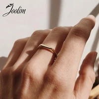 joolim high end 18k gold pvd no fade lovers designer index finger simple rings for women stainless steel jewelry wholesale