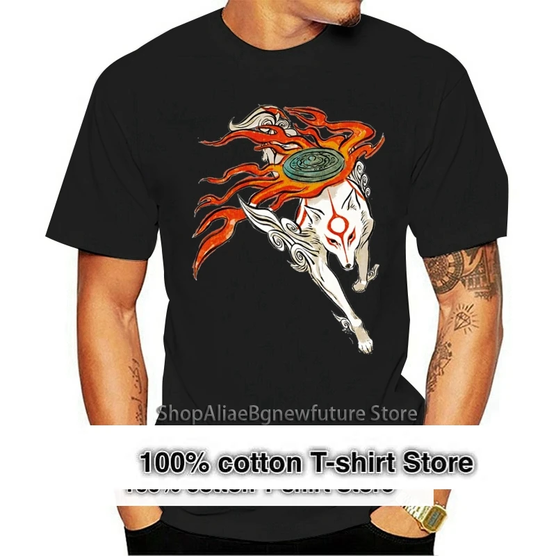 

Cool Ink Okami Print T Shirt Boy Anime T Shirt O-neck BONADIAO Camiseta
