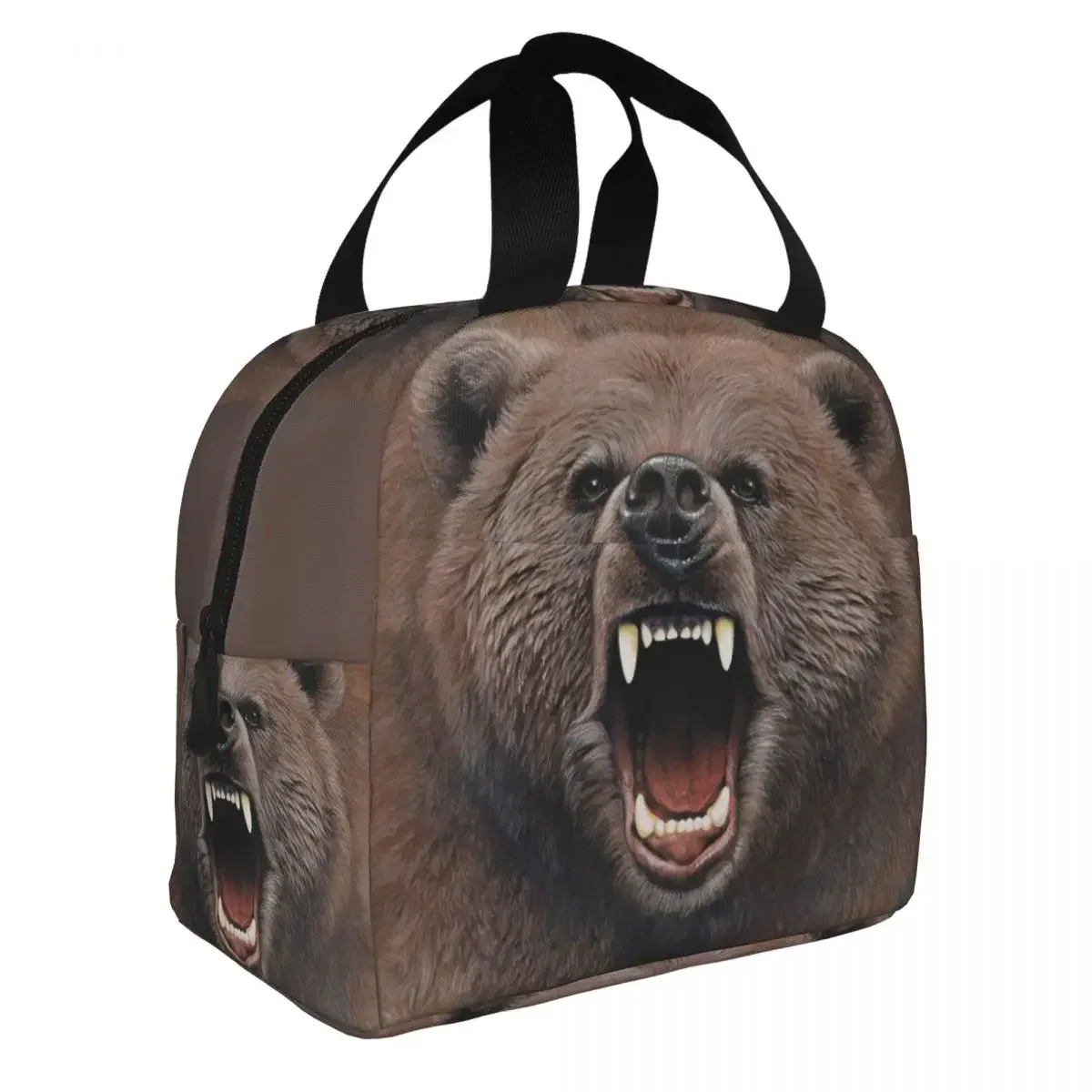 Изолированная сумка для обеда с медведем злого медведя женщин и мужчин
