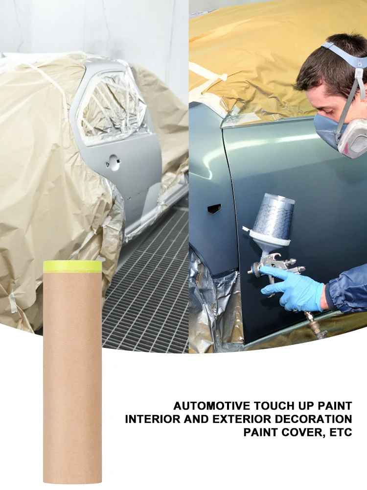 

Masking Paper for Painting Tape and Drape for Car Furniture Protection Covering Paper Paint Tape Assorted Masking Paper