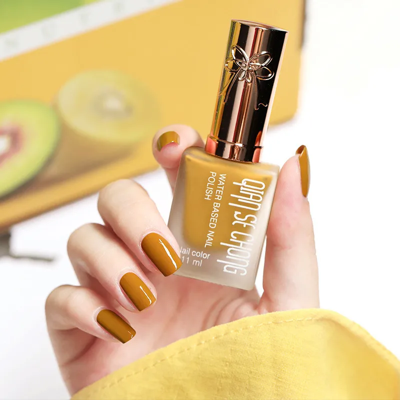 

11ML Water-Based Nail Polish Free Baking Quick Dry Tearable Varnishes Healthy Tasteless DIY Manicure Art Accessories Dropship