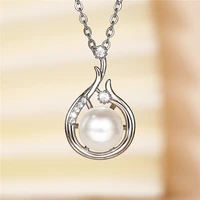 huitan temperament elegant white imitation peal necklace for women fashion versatile female accessories wedding eternity jewelry