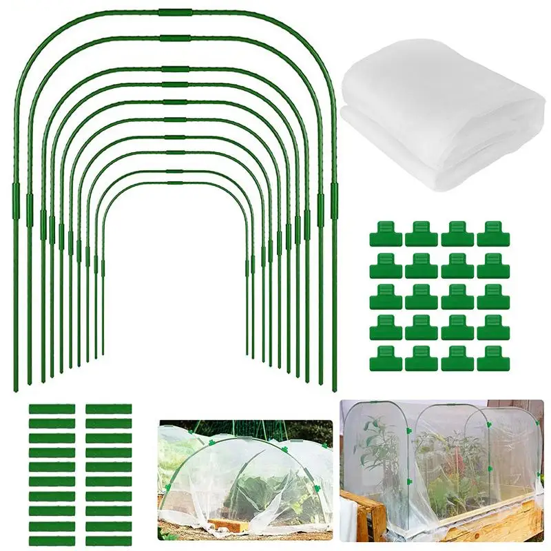 

Garden Bed Cover Wide Garden Hoops With Garden Covers Bird Netting & Clips Garden Mesh For Vegetable Plants Fruits Flowers Crop