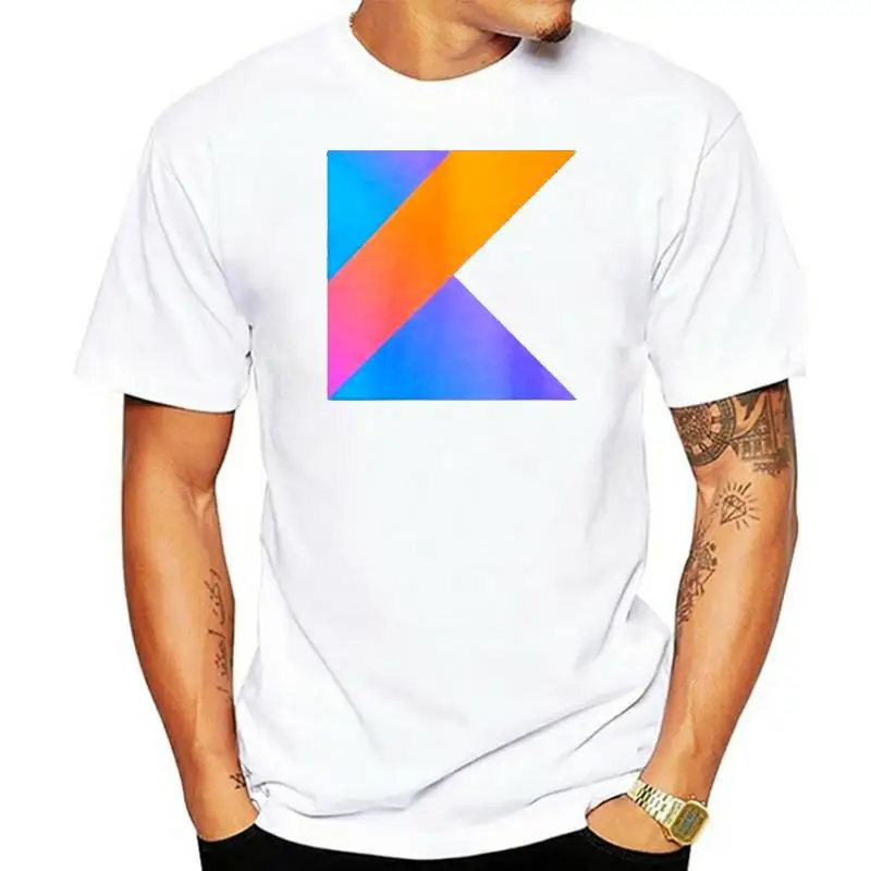 Мужская футболка с логотипом Kotlin для программаторов классическая принтом