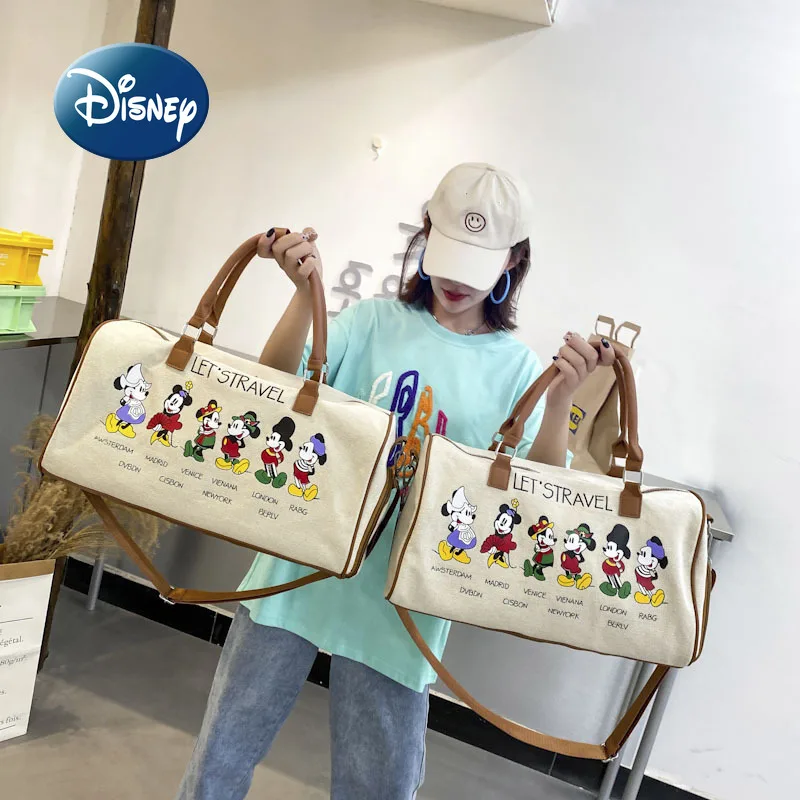 Disney 2022 Mickey New Women's Travel Bag Dry and Wet Separation Large-capacity Portable Travel Bag Fashion Outdoor Fitness Bag