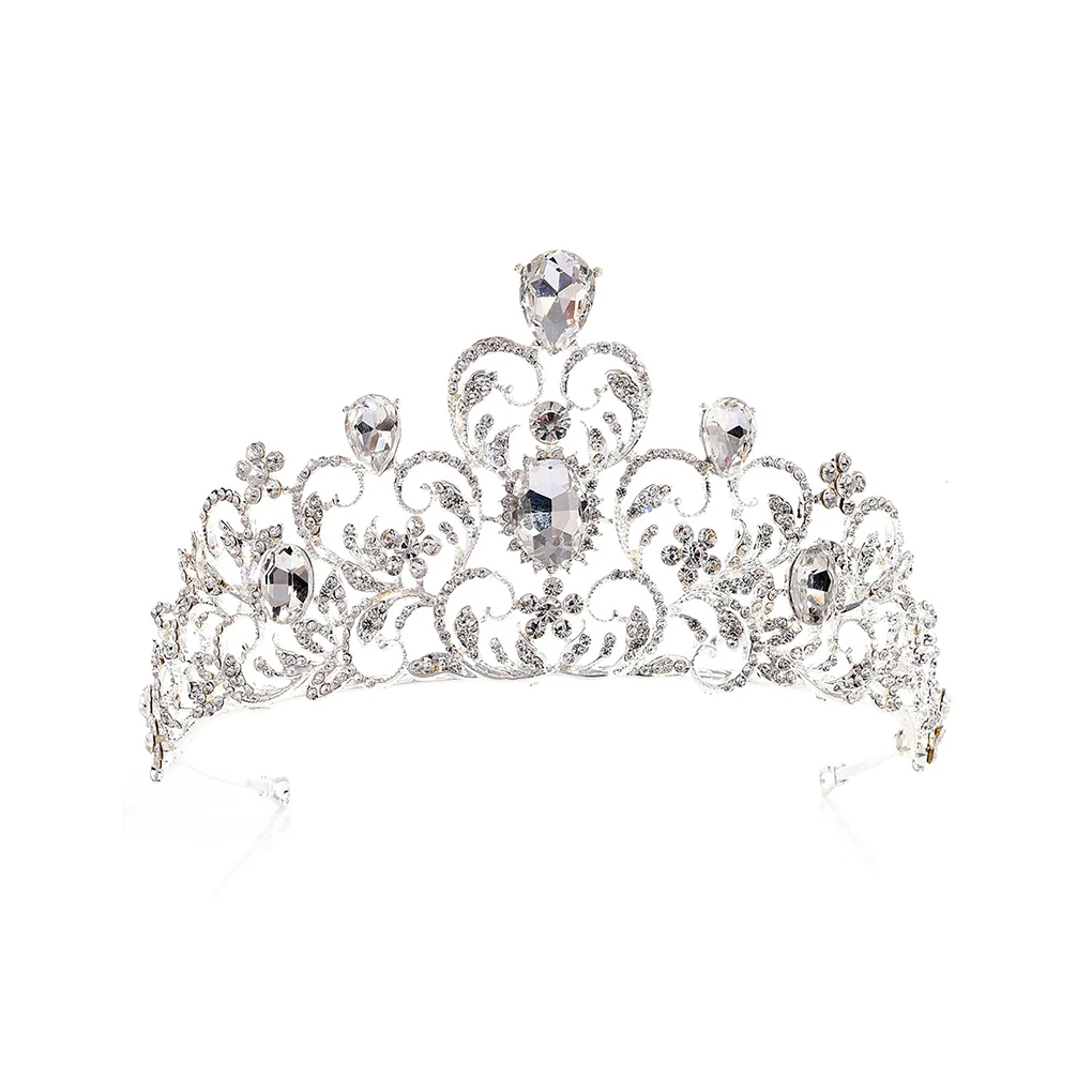 

Party Headwear Bridal Headpiece Crystal Crowns Compact Size Attractive Multipurpose Long-lasting Prom Headgears