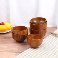 nature wooden bowl japanese style wooden tableware fruit plate salad bowls for family party