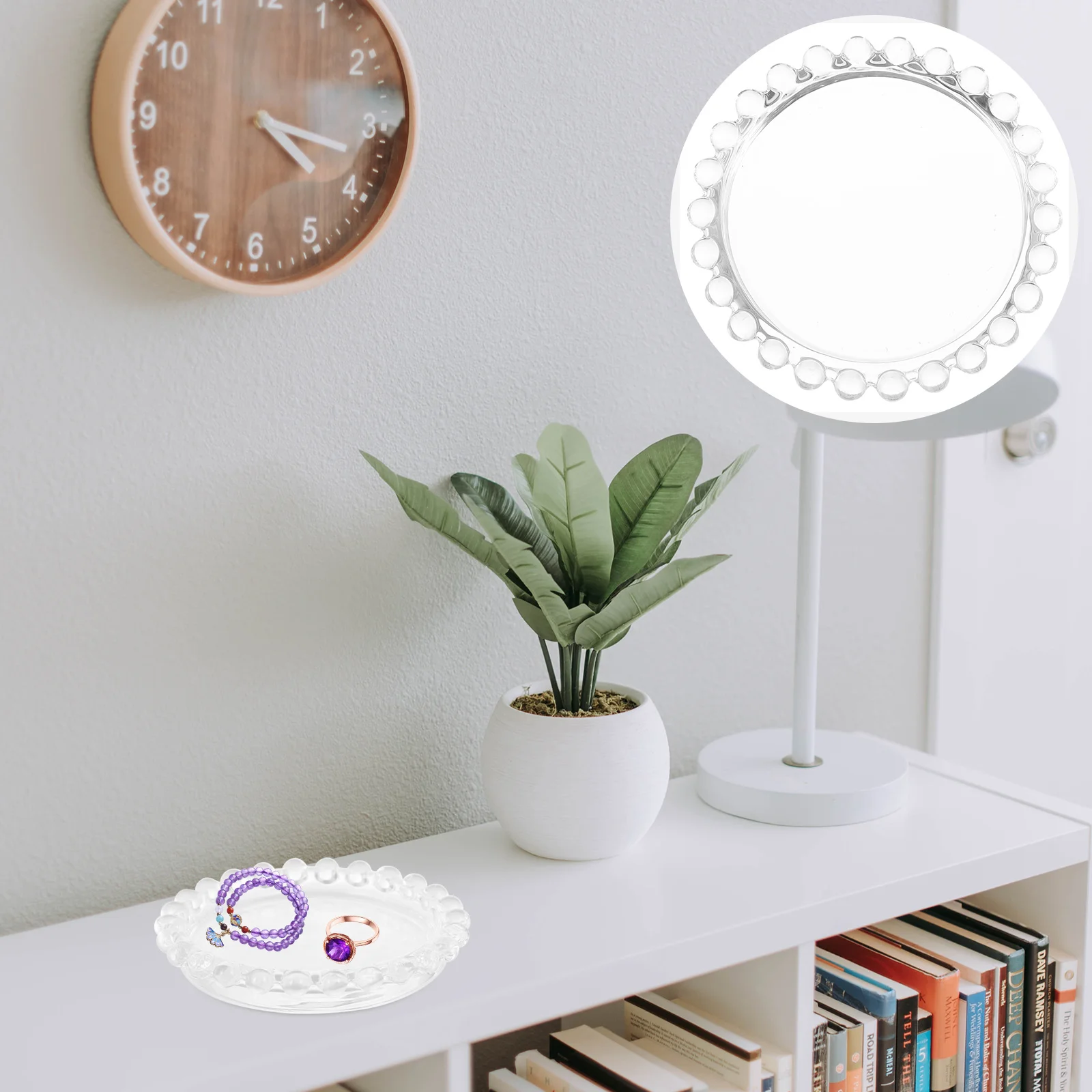 

Candleholder Pillar Tray Holders Plate Plates Clear Jewelry Coaster Candlestick Round Stand Dish Decorative Crystal Vintage