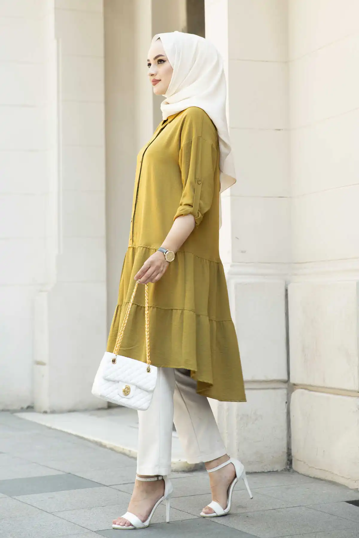 Skirt Frilled Aerobin Tunik Mustard