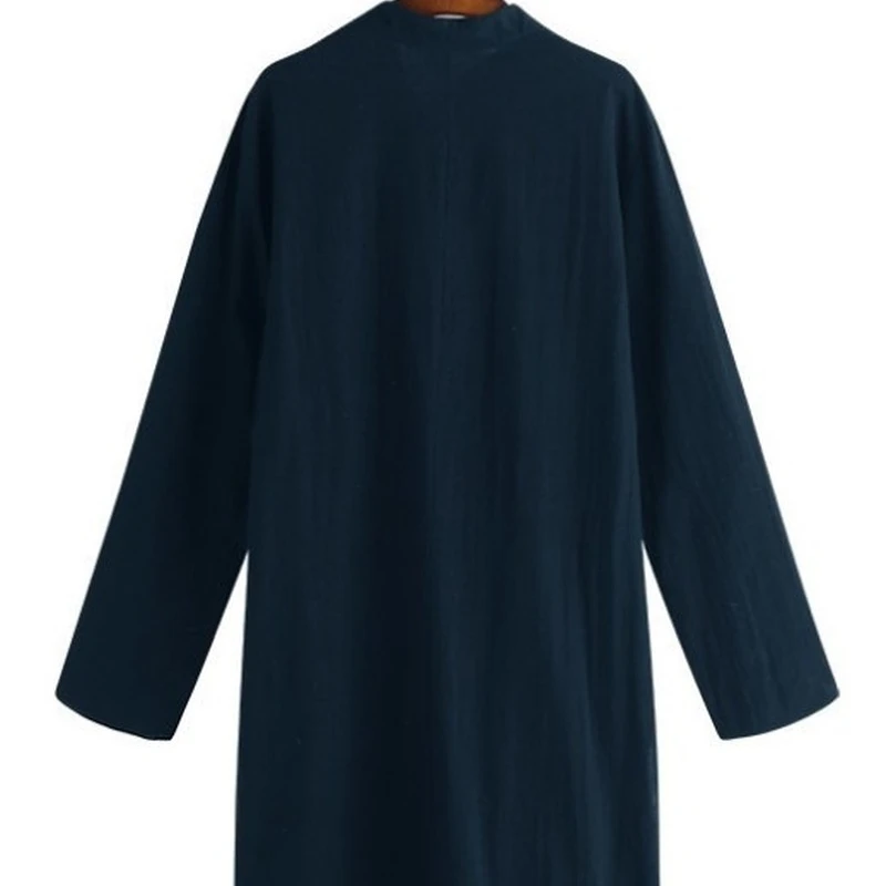 Solid Color Arabian Kaftan Men Shirt Muslim Fashion Simple Long Islamic Clothing Qamis Homme Roupas Masculinas Abayat Kurta Men