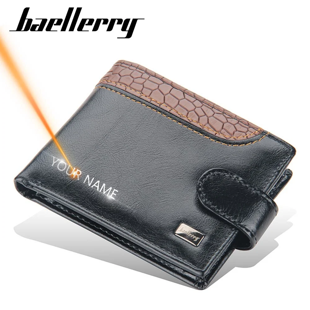 

Hasp Men Wallets Free Name Customized Card Holder Short Male Purse Pattern High Quality PU Leather Wallet For Men
