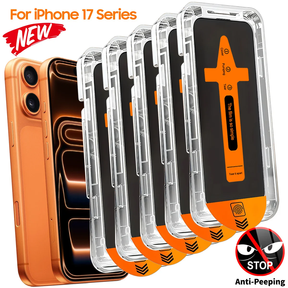 מגן מסך פרטיות עבור iPhone 17 Pro Max iPhone 16 Pro Max 16e 17 11 14 13 12 15 Plus Air X XS XR זכוכית מחוסמת נגד ריגול