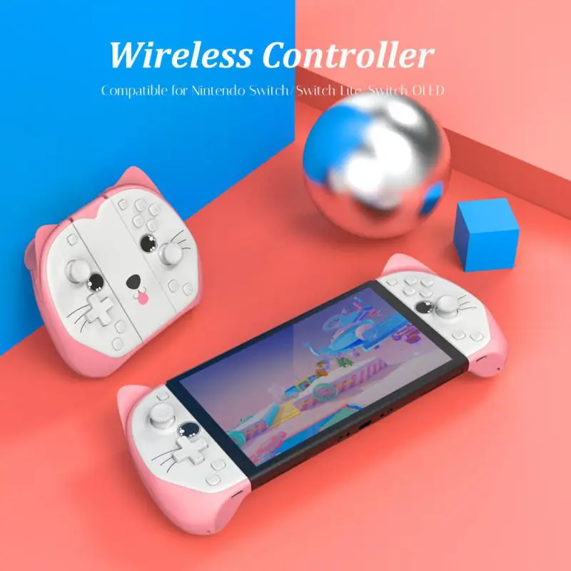 

Pink Somatosensory Gamepad Adjustable Game Controller Handle Wireless Game Handle Game Accessories For Switch/lite/oled Abs