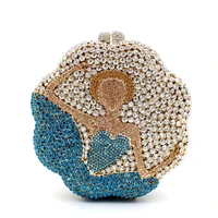 luxury ballet girls crystal party purse women handbags blue diamond evening bags ladies wedding banquet clutch bags
