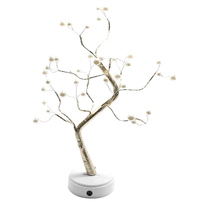 

Promotion! Creative Led Pearl Tree Lamp Desk Table Decor 36 Pearl LED Lights For Home,Bedroom Decoration Night Light