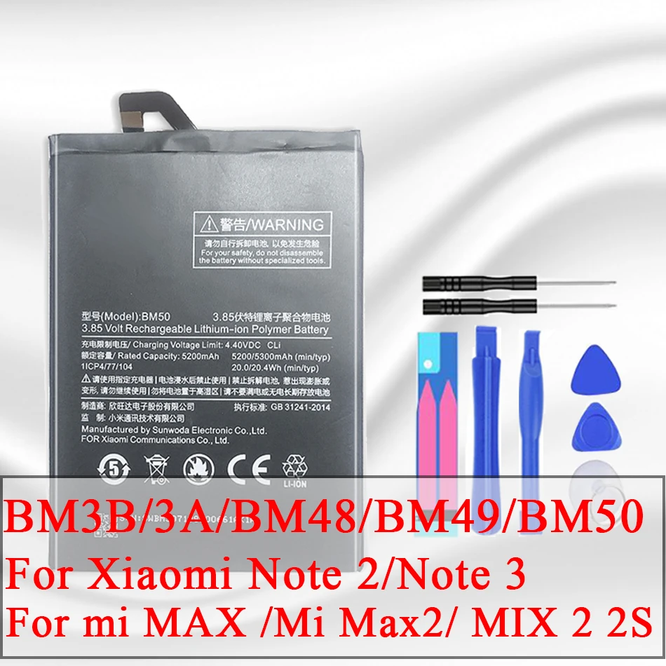 Аккумулятор KiKiss BM3A BM3B BM48 BM49 BM50 для Xiaomi Mi Max 2 MIX 2 2S Note 2 3 Аккумулятор KiKiss BM3A BM3B BM48 BM49 BM50 для Xiaomi Mi Max 2 MIX 2 2S Note 2 3