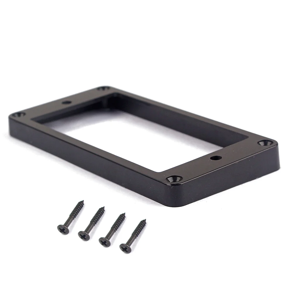 

Plastic Flat High Double Coil Electric Guitar Pickup Ring Humbucker Frame Mounting Ring with 4 Screws GB305M (Black)