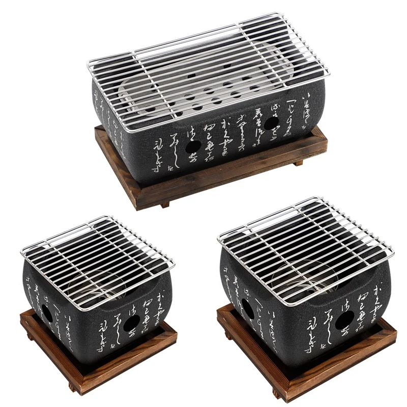 

Japanese BBQ Grill Charcoal Barbecue Grills Aluminium Alloy Indoor Outdoor BBQ Grill Pan Barbecue Stove