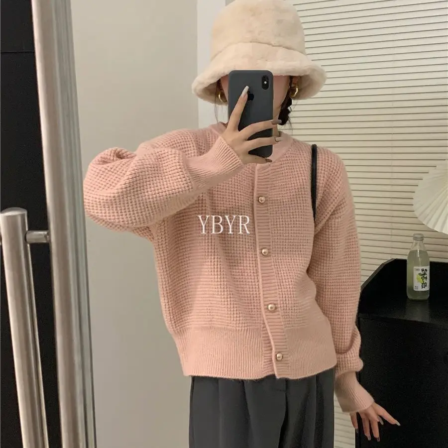 Женский Зимний вязаный кардиган мягкий свитер однотонные топы повседневная