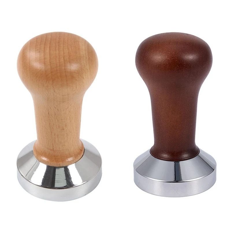 

Hot XD-2 Pcs Handle Barista Espresso Machine Grinder 51Mm For Coffee And Espresso Powder Hammer-Wood Color & Coffee Color