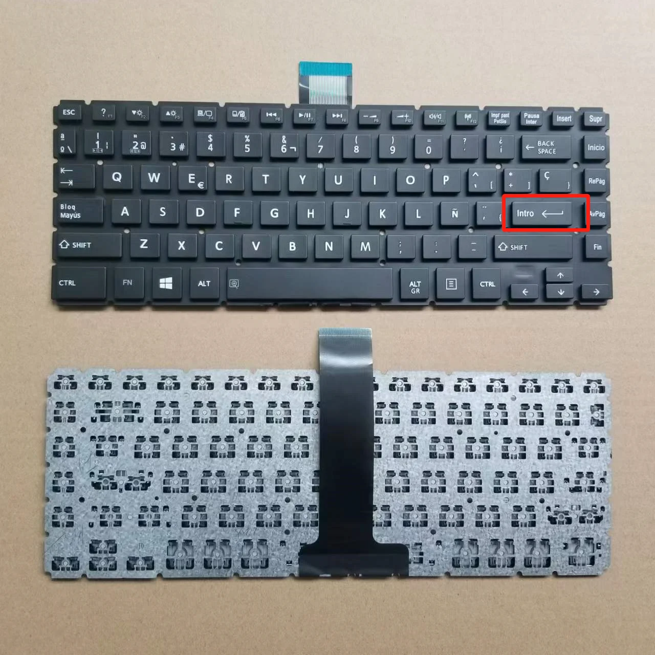 Новая клавиатура с испанской раскладкой для Toshiba L40-B L40D-B L40t-B L40Dt-B L45-B E45-b410 SP, клавиатура без рамки, черная, маленькая, Enter