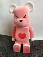 newest bearbrick 400 28cm flocking love tabletop ornament teddy bear pink cute sweetheart bearbrick toy for girl gift