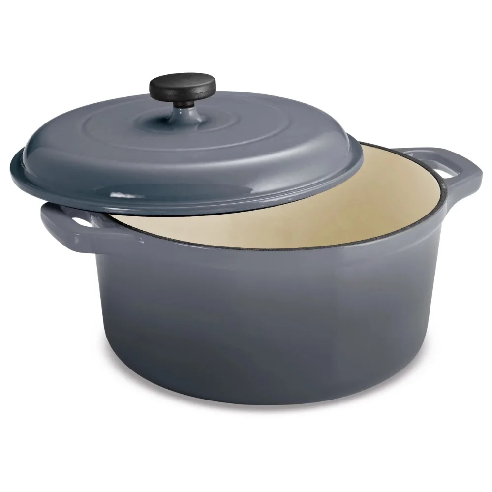 

6.5 Qt Enameled Round Cast Iron Dutch OvenCan Be Integrated With Your Kitchen Decoration Cookware Pan Pink Pot Dining Home