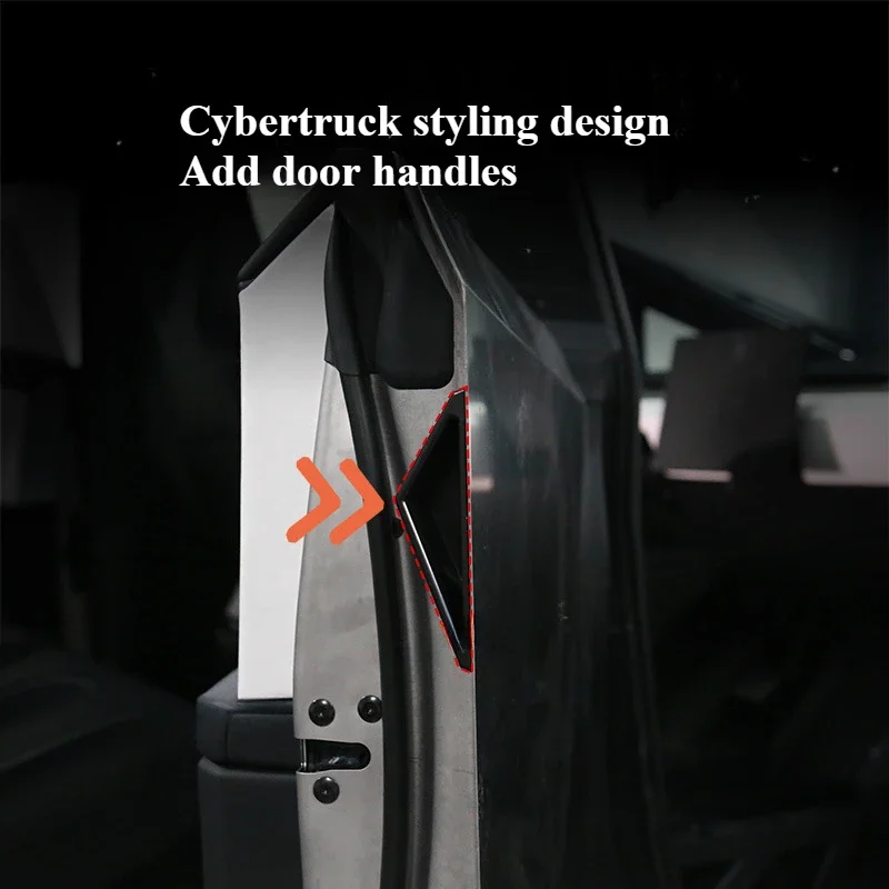 Фото Набор дверных ручек с защитой от отпечатков пальцев для Tesla Cybertruck 2024, устойчивые к отпечаткам пальцев дверные ручки, автомобильные автомобильные аксессуары №2