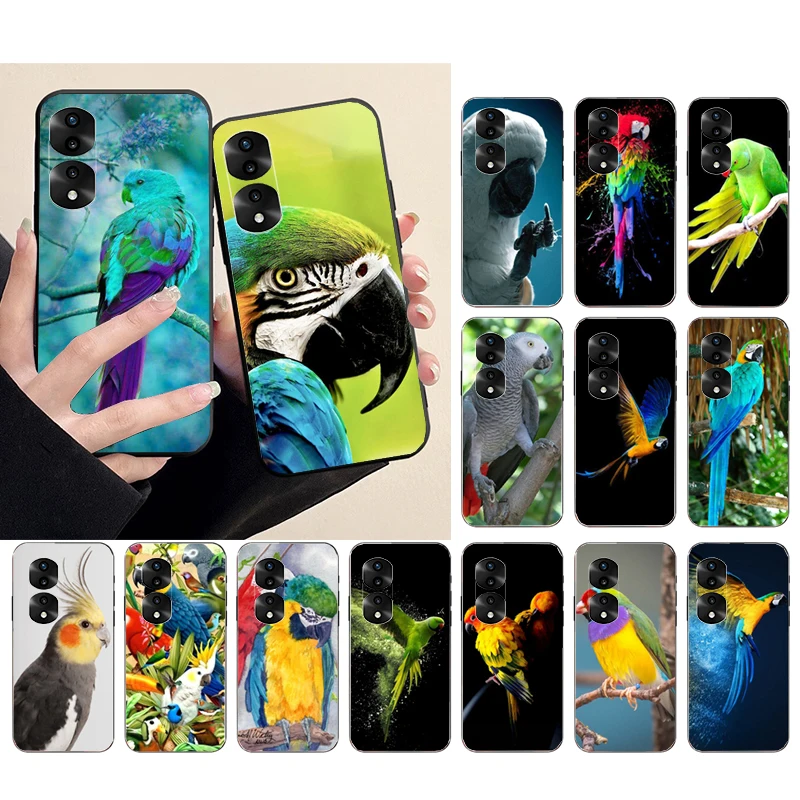 

Phone Case for Huawei Honor X9 X8 X7 X6 70 50 60 Pro 10X 20 Lite 8A 8S 8X 9X 9A 9S 10i Parrot Bird Macaw Case Capa Funda