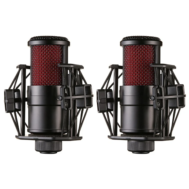 

2X V500 Microphone Kit With Audio Cable Shockproof Clip Live Broadcast Microphone Condenser Microphone Microphone