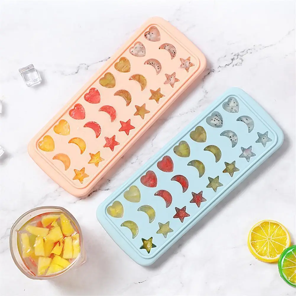 

Silicone Ice Cube Trays With Lid Easy-release Reusable 14 Grids Diy Fruits Stackable Ice Cube Molds For Coffee Cocktail Fre I5w8