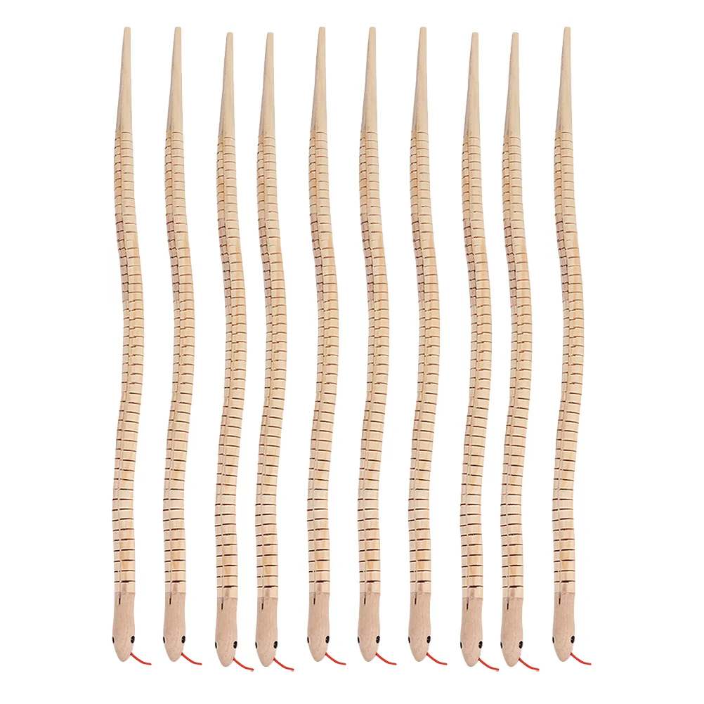 

10 Pcs Wooden Fake Snake Flexible Toy Reptilians Blank Pine Child Bulk Kids Toys